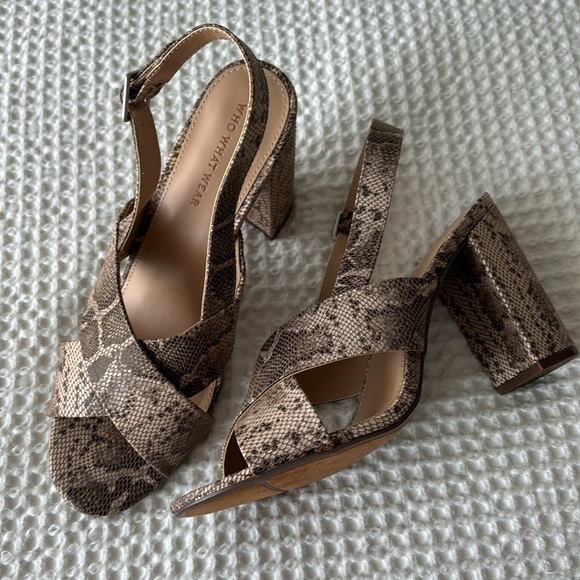 Who What Wear Snake skin slingback sandals - Picture 1 of 7
